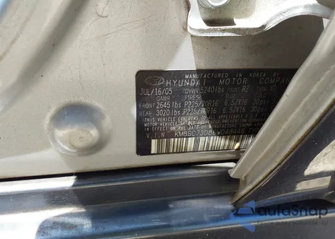 2006 Hyundai Santa Fe Gls из США, поврежденный, VIN KM8SC73D86U048446